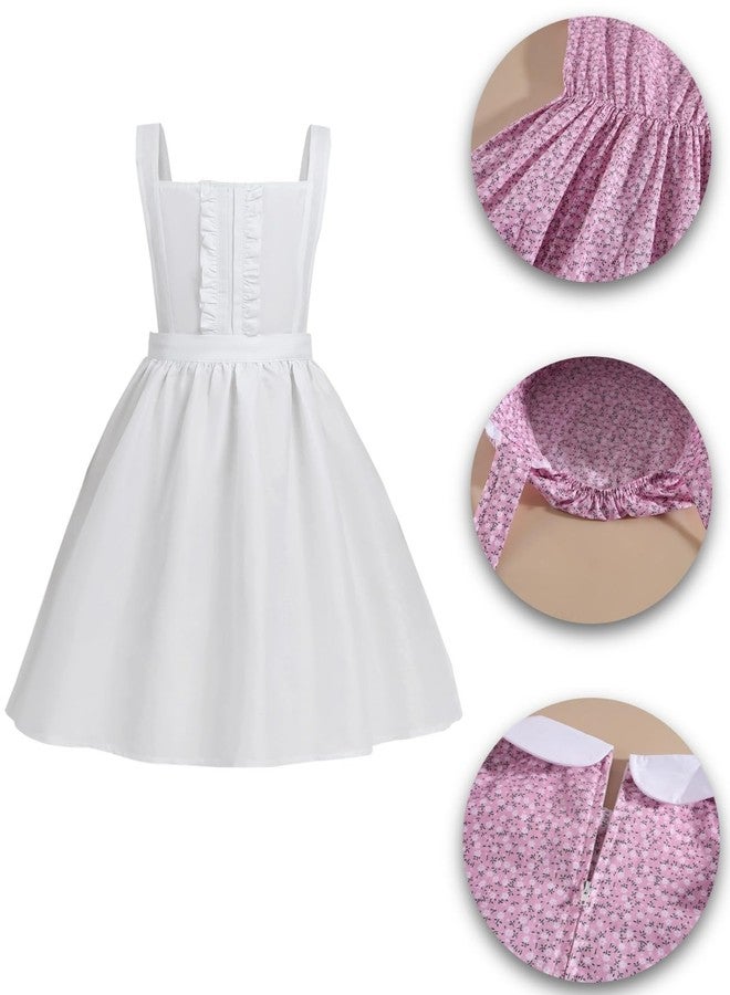 NSPSTT Colonial Costume Girls Pioneer Dress for Girls Pilgrim Costume Kids 1800s Dress Pink Age Over 4 Years Old - Image 4